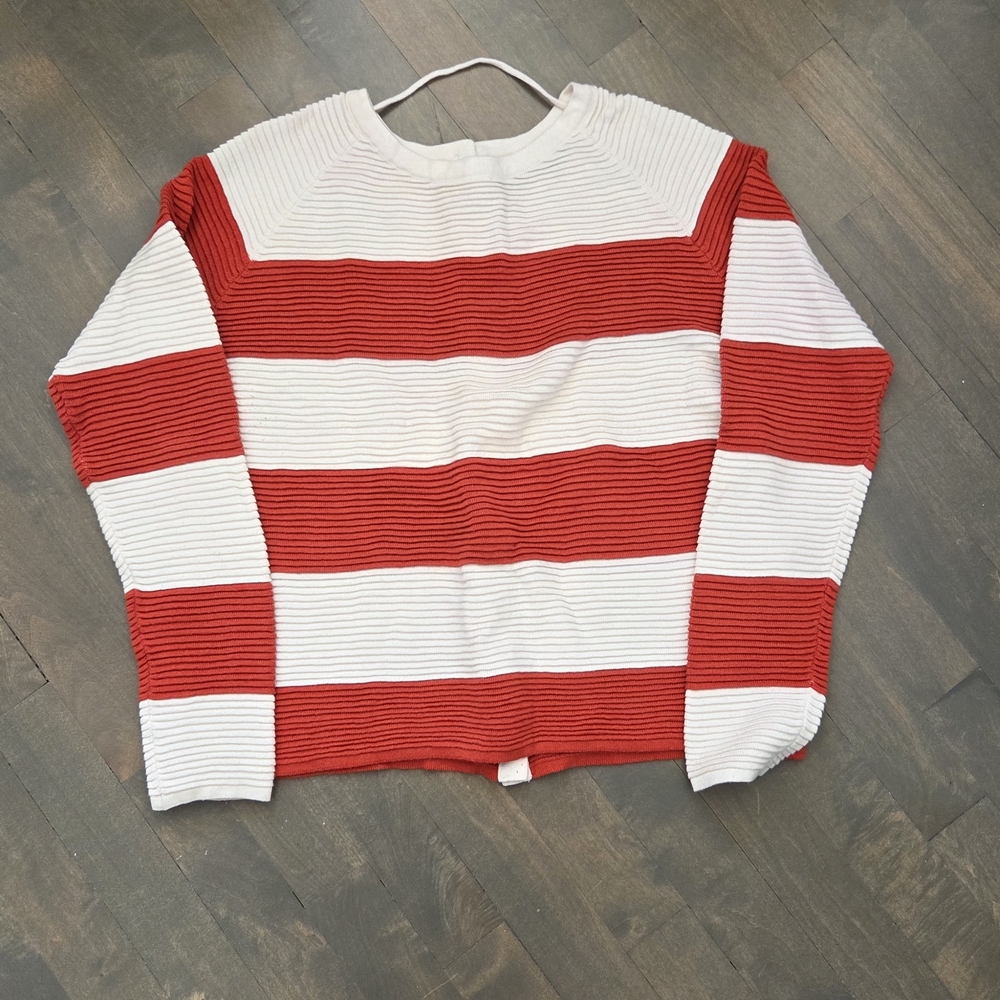 Vero Moda Orange  and White Striped Sweater